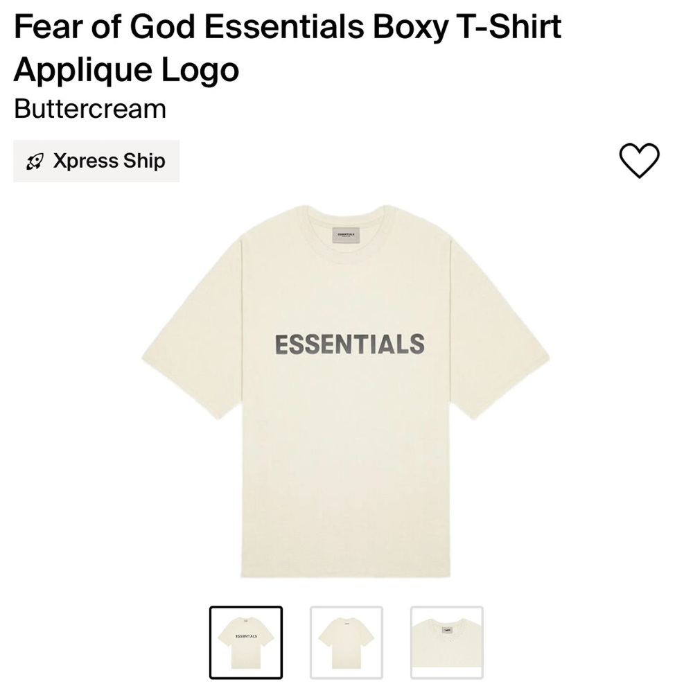 Fear of God Essentials Boxy tshirt appliqué Logo buttercream small